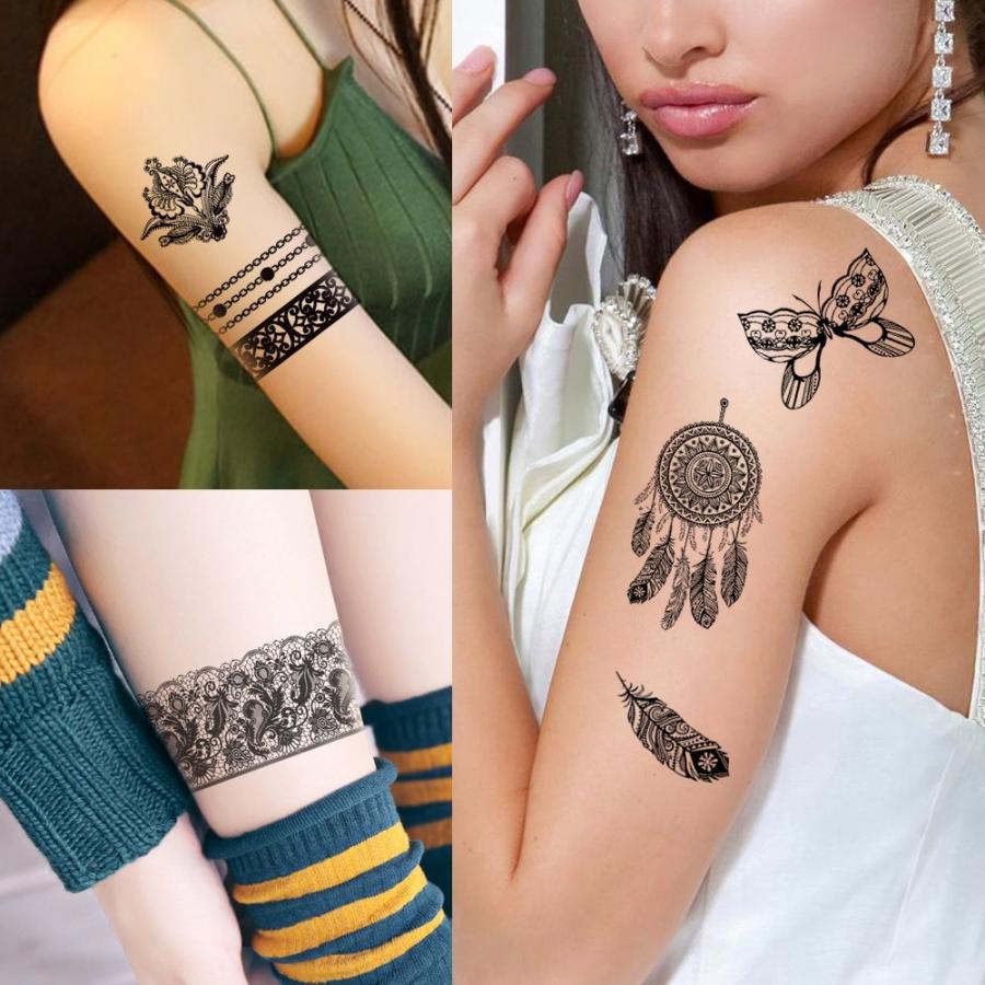 タトゥーシール 防水 大判 花 ライン ヘナ フラワー ヘナタトゥー J059 刺青 入れ墨 墨 隠す モノクロ 白黒 ボディアート タトゥー シール リアル オマケ付 Tatoo 191 ちゅらネット にふぇーでーびる 通販 Yahoo ショッピング