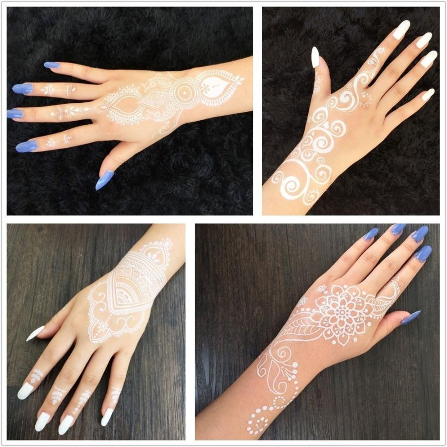 タトゥーシール 防水 大判 ホワイト ヘナ ヘナタトゥー 白 ボディーシール Yhb 016 ウェディング 刺青 ボディアート オマケ付 Tatoo 231 ちゅらネット にふぇーでーびる 通販 Yahoo ショッピング