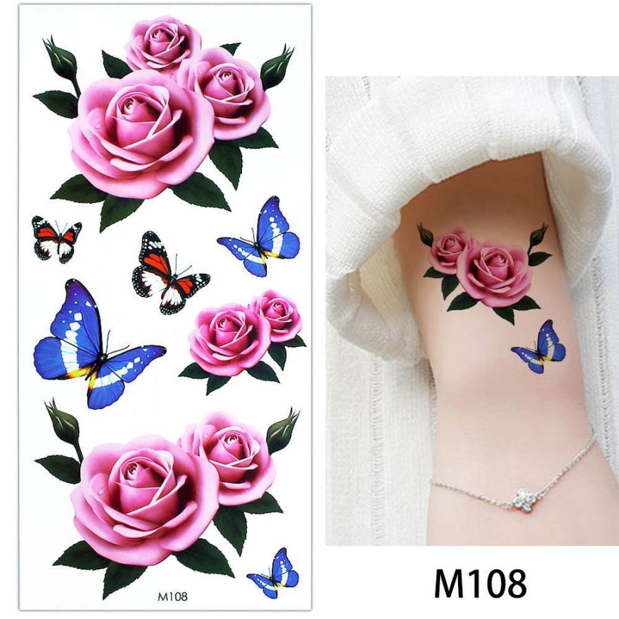 タトゥーシール おしゃれ 5枚セット Fセット 腕 足 花 薔薇 蝶 フラワー 刺青 入れ墨 防水 ヘナ タトゥー デカール フェイク 隠す シール リアル オマケ付 Tatoo 251 ちゅらネット にふぇーでーびる 通販 Yahoo ショッピング