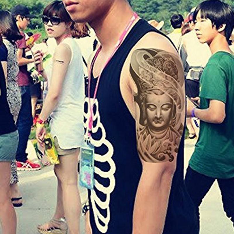 タトゥーシール 観音様 観音像 観音菩薩 仏像 ブッダ 仏様 ほとけ 仏 蓮 仏教 慈悲 リアル 入れ墨 刺青 ボディアート タトゥー シール 防水 オマケ付 |  | 15