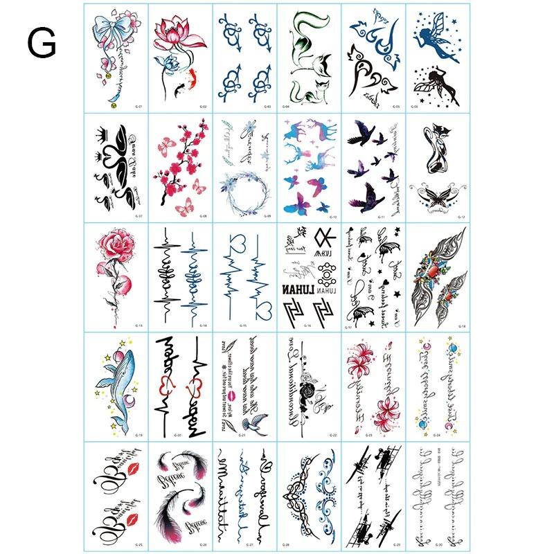 タトゥーシール 文字 30枚セット Gセット お得 タトゥー 防水 お花 リボン ハート 蓮 妖精 羽根 心電図 動物 薔薇 クジラ ローズ 土星 リアル デカール シール Tatoo 278 ちゅらネット にふぇーでーびる 通販 Yahoo ショッピング
