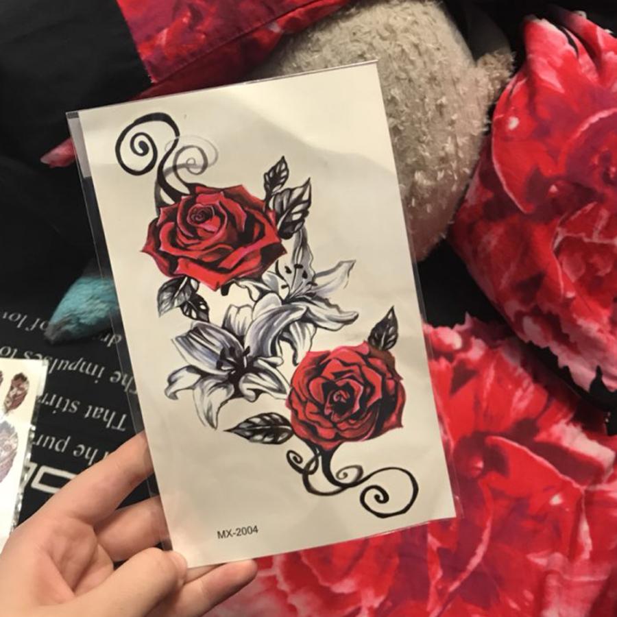 タトゥーシール 花 リアル 赤い薔薇 バラ 薔薇 ばら Rose 大判 ボディシール Tatoo 入れ墨 刺青 転写 防水 隠す ボディアート オマケ付 Tatoo 287 ちゅらネット にふぇーでーびる 通販 Yahoo ショッピング