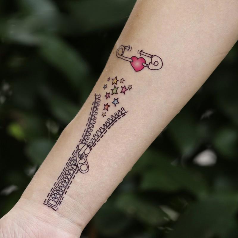 市場 タトゥーシール Tattoo 総絵柄数 96点 猫 心電図 30枚セット Pellfolia 防水