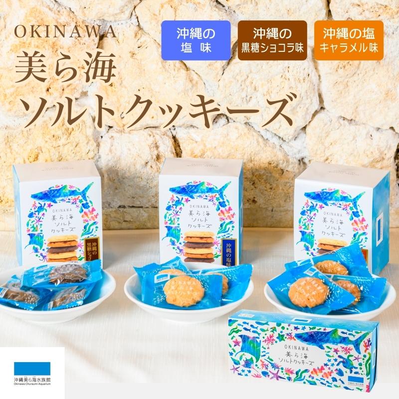 焼菓子 クッキー お菓子 沖縄 美ら海 ソルトクッキーズ 3種類セット 沖縄の塩 キャラメル 黒糖 スイーツ お茶うけ｜churaumiokinawa