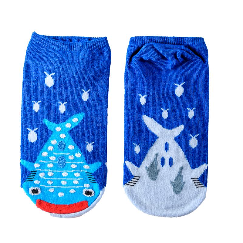靴下スニーカー ソックス セール価格 沖縄美ら海水族館 ジンベエザメ ３カラー 9 27cm 抗菌防臭 ピンク 大人サイズ カラフル イラスト 水色 ブルー キッズ