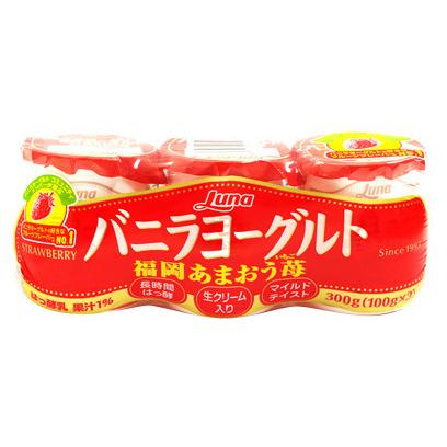 日本ルナ バニラヨーグルト 福岡あまおう苺 100g×3連 8パック｜churros1988