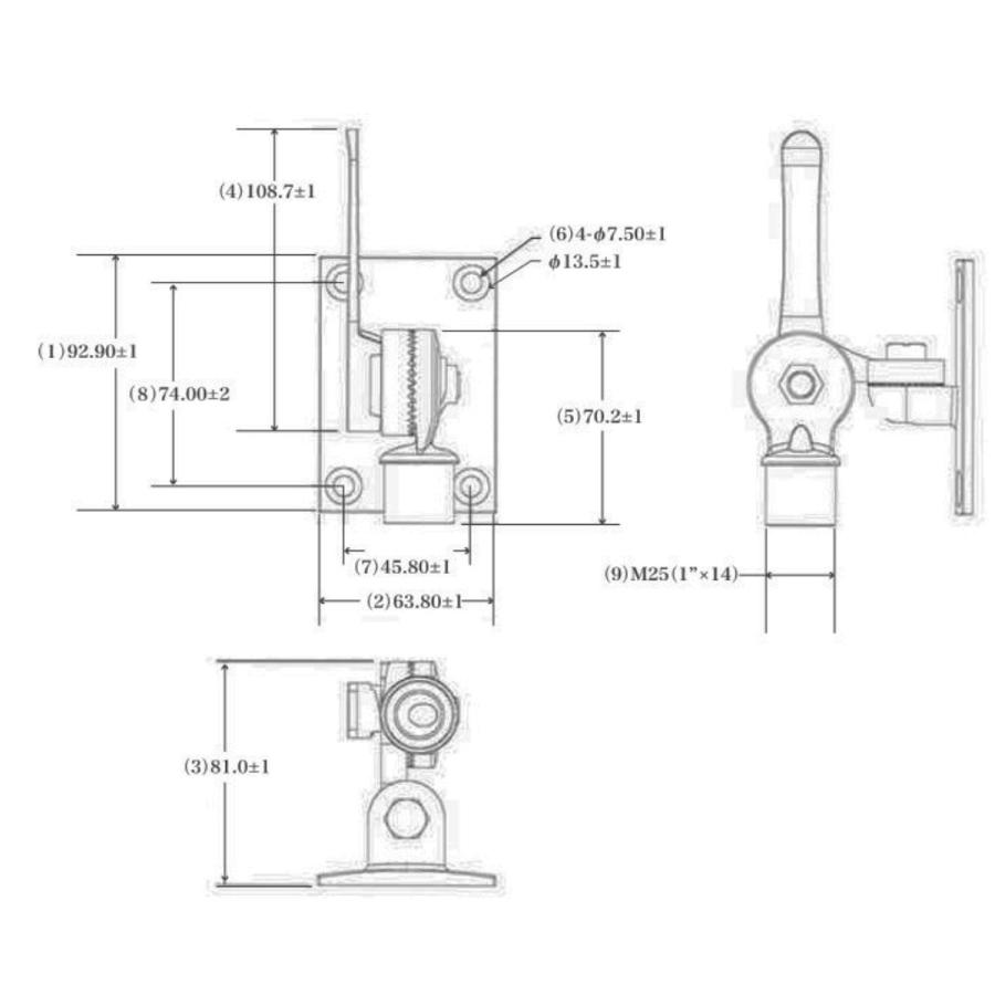 第一電波工業 TK3566 ダイヤモンド 船舶用アンテナ取付金具 起倒 第一電波工業 TK3566 ダイヤモンド 船舶用アンテナ取付金具 起倒