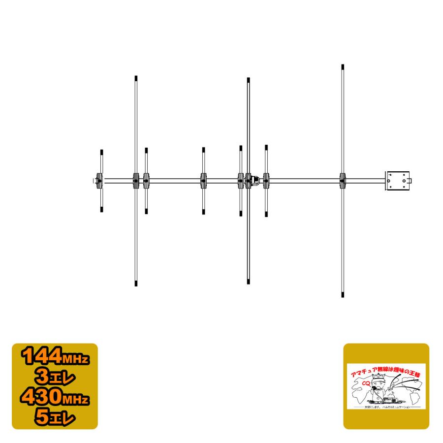 DO-2B8 ナガラ 144/430MHz 2バンド共用八木アンテナ ブーム長：1.4m