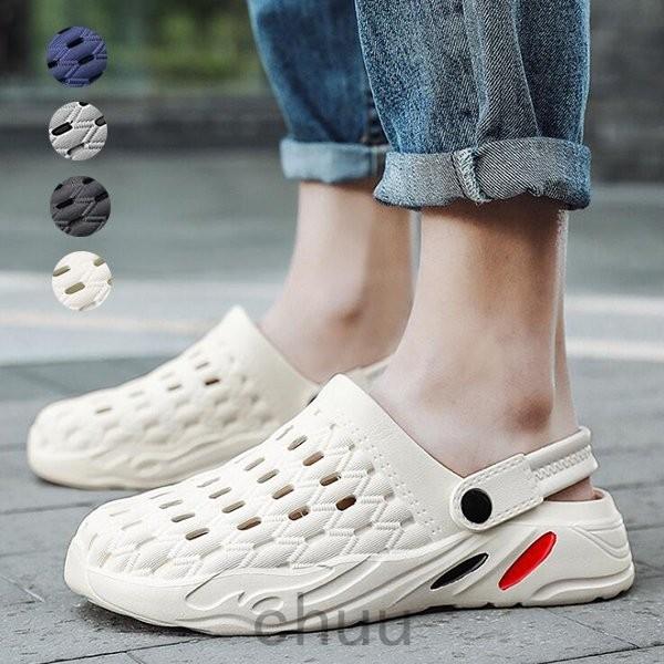 21新発 サンダル メンズ 黒 白 ネイビー ビーチサンダル 夏サンダルサボサンダル 軽量 軽い 2way 幅広 通気性 クロッグ 履きやすい 疲れない おしゃれ カジュアル Aynaelda Com