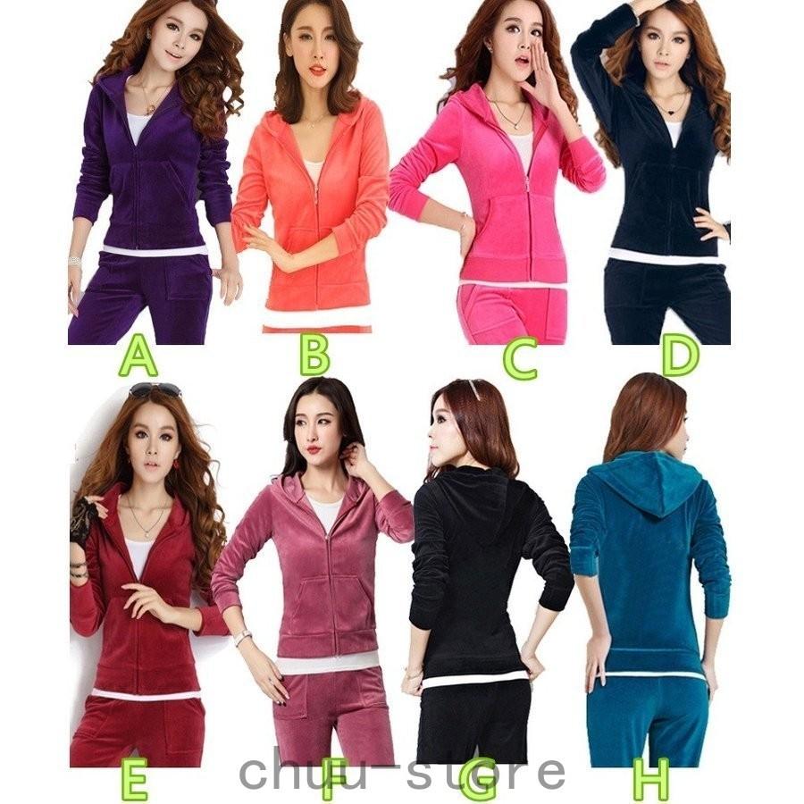 秋冬ベロア上下セット 8色 レディース ジャージ スウェット 長袖セットアップ スポーツウェア ダンス 部屋着 カジュアル フード付き パーカー 人気 ブランドの新作