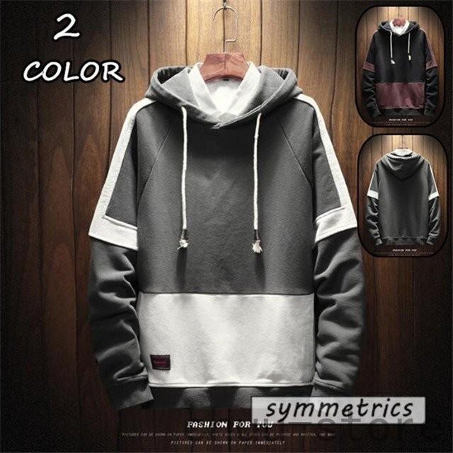 最安値 長袖パーカー メンズパーカー メンズ 新作 春物 切り替え春秋服 プルオーバー トップス プルオーバーパーカー 秋 パーカー サイズ 5xl Www Fattoriabacio Com