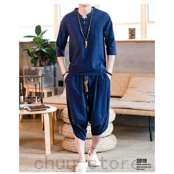 甚平メンズじんべいセットアップ上下セット半袖作務衣夏用男性用麻浴衣着物刺繍部屋着夏祭り花火大会しじら織りおしゃれ大きいサイズ夏