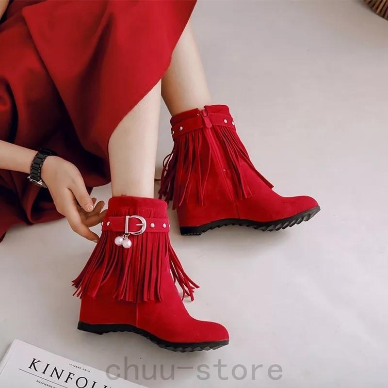 ショートブーツレディースインヒールヒールブーツシークレットブーツシューズ靴カジュアルシューズ美脚歩きやすい 色々な