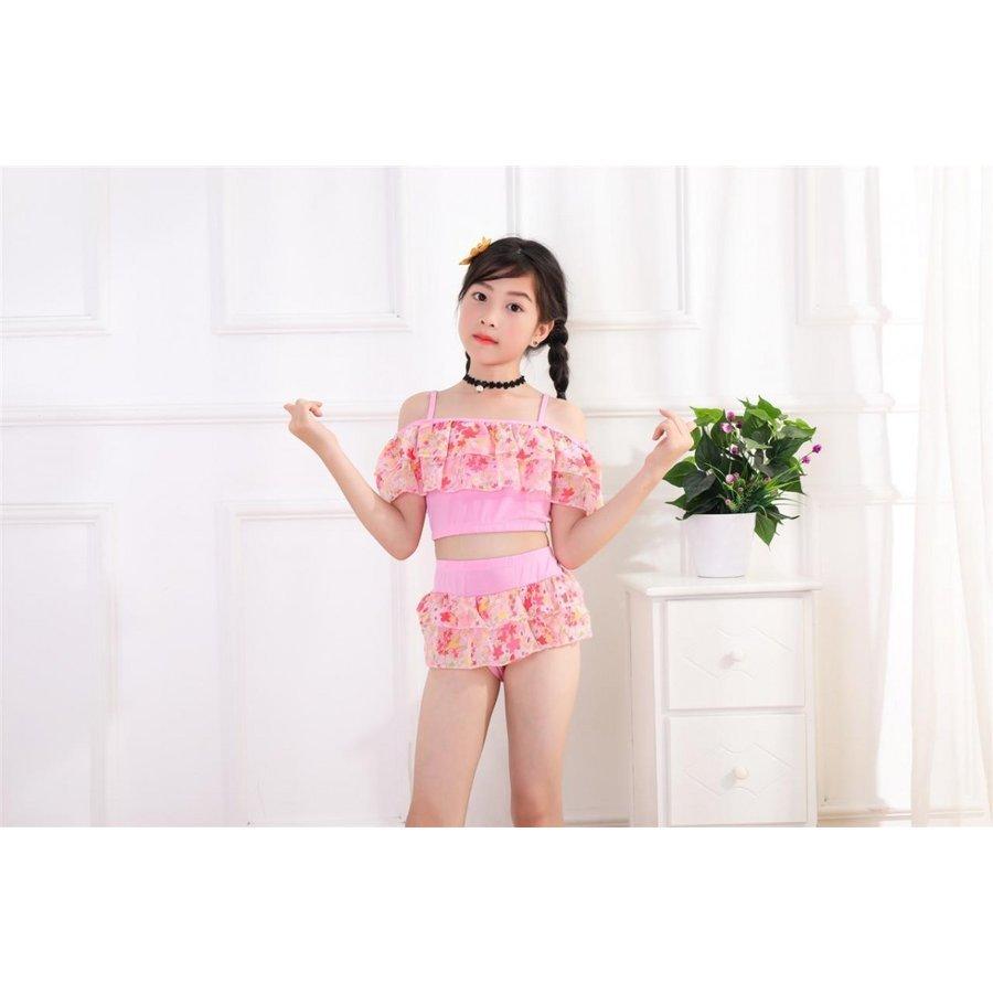 人気特価 大人っぽい 子供水着 花柄 3way 水着 肩出し オフショルダー 2点セット スカート付き 女の子 水着セパレート キッズ ジュニア 110 1 130 140 150 Cisama Sc Gov Br