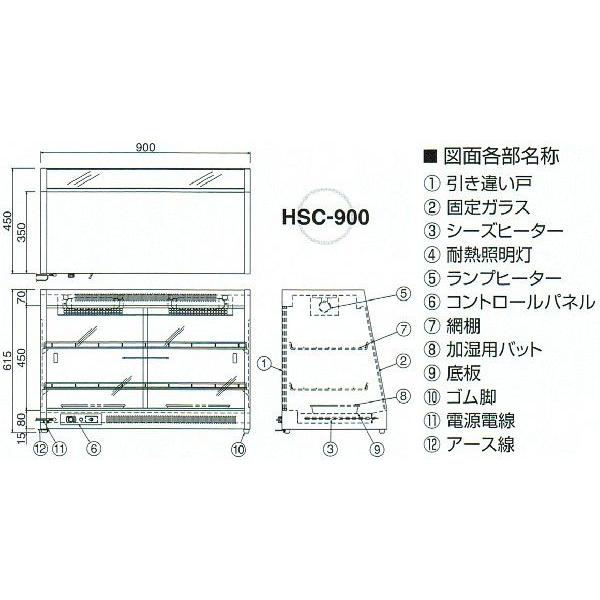 HSC-900 ニチワ 電気ホットショーケース 温蔵ショーケース : 厨房