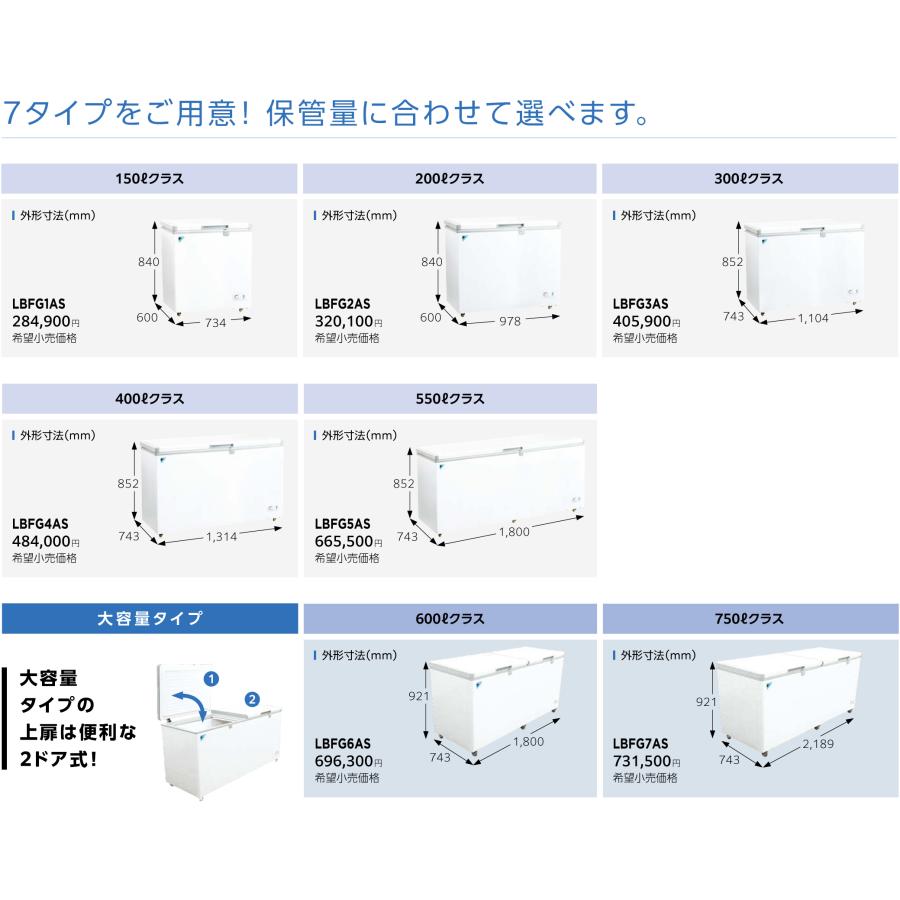 ダイキン（DAIKIN） LBFG4AS 業務用冷凍ストッカー チェスト