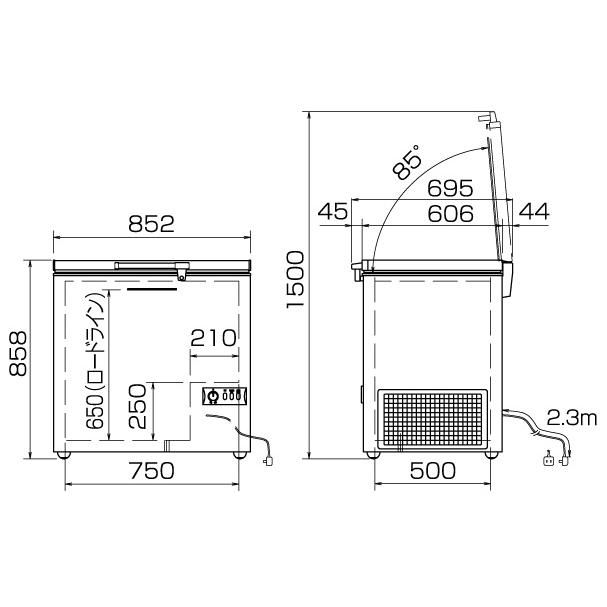 【2020年製 】パナソニック 冷凍ストッカー SCR-RH22VA Panasonic パナソニック SCR-RH22VA 業務用冷凍ストッカー 温度