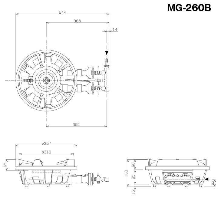 新品：メーカー1年保証　マルゼン　業務用　ファイヤースクリーンバーナー　MG-260B｜chuubounomadoguchi｜02