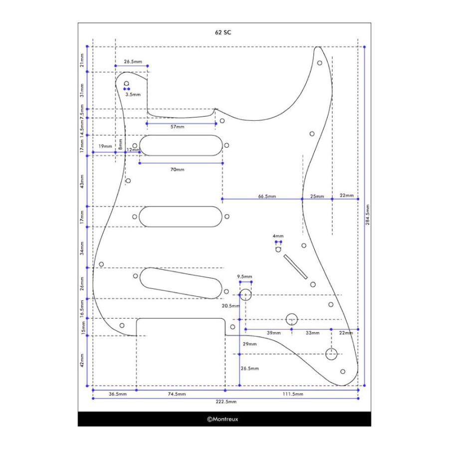 ギター用ピックガード Montreux 62 SC pickguard relic Retrovibe Parts No.205 ストラト ピックガード｜chuya-online｜02