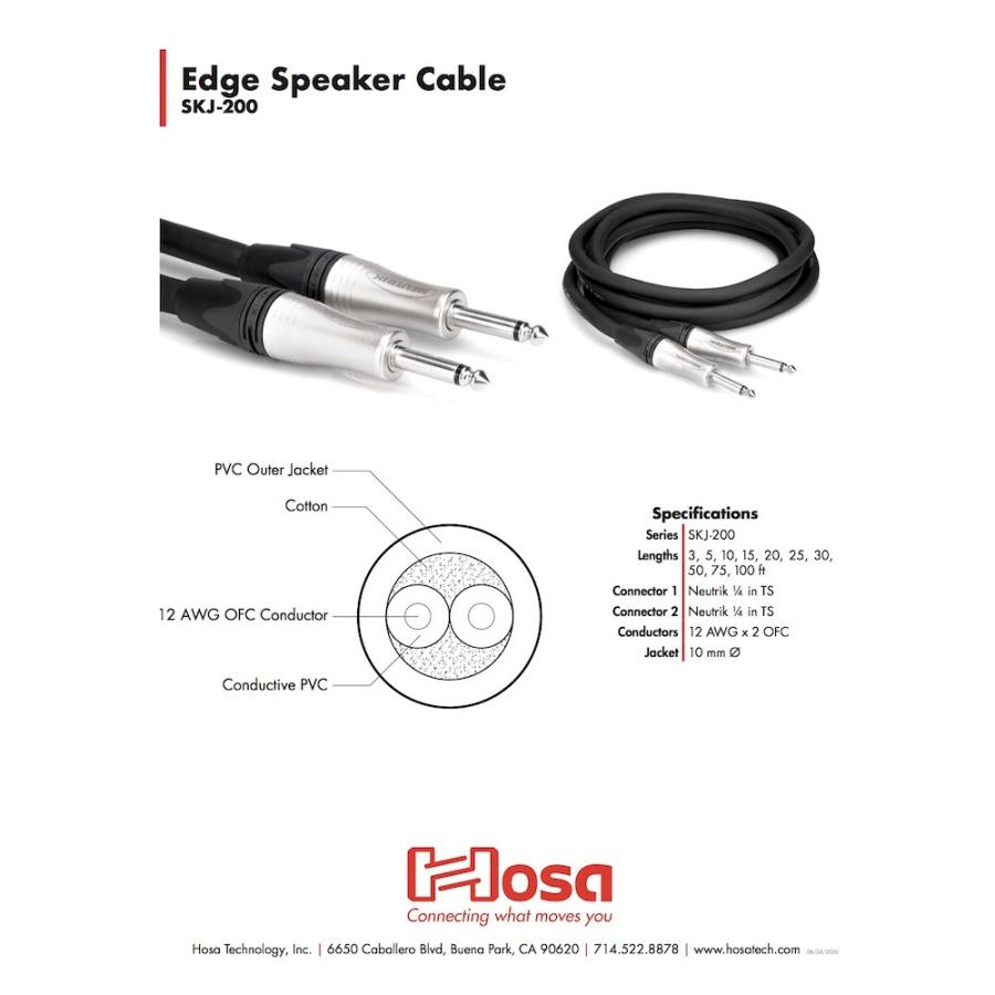 Hosa SKJ-205 1.5m モノラルフォンオス-モノラルフォンオス スピーカーケーブル｜chuya-online｜02