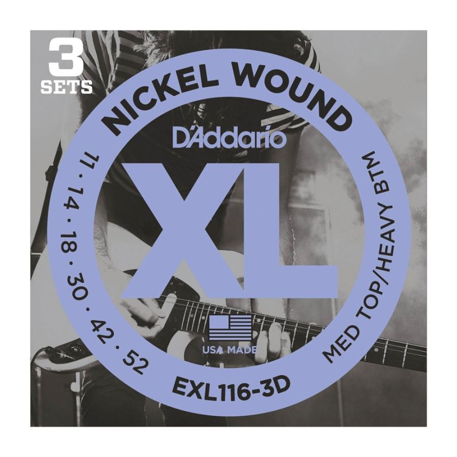 ダダリオ D'Addario EXL116-3D エレキギター弦 3セットパック｜chuya-online