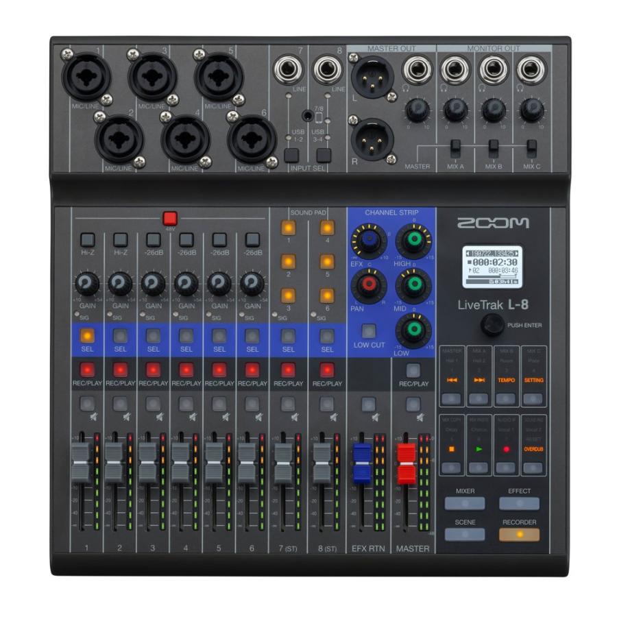 ZOOM LiveTrak L-8 8chミキサー/レコーダー 美品 ZOOM LIVETRAK L-8 8チャンネル ライブミキサー＆レコーダー : chuya