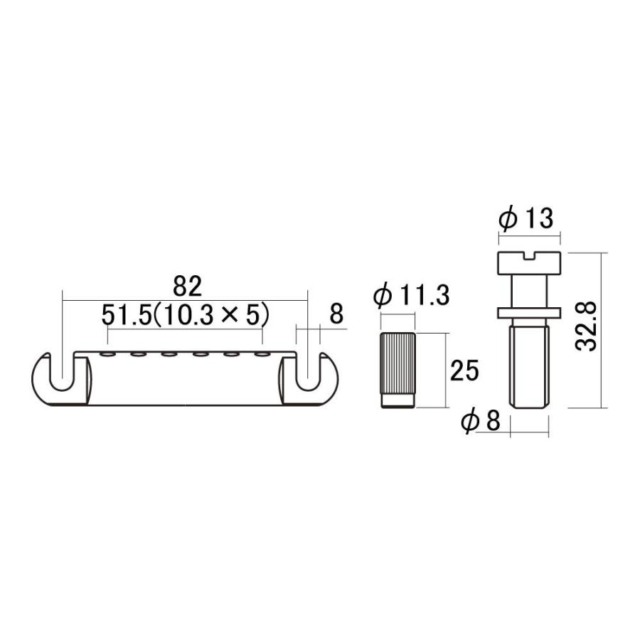 SCUD LPT-1AAN ニッケル アルミ レリック ストップ テールピース_1