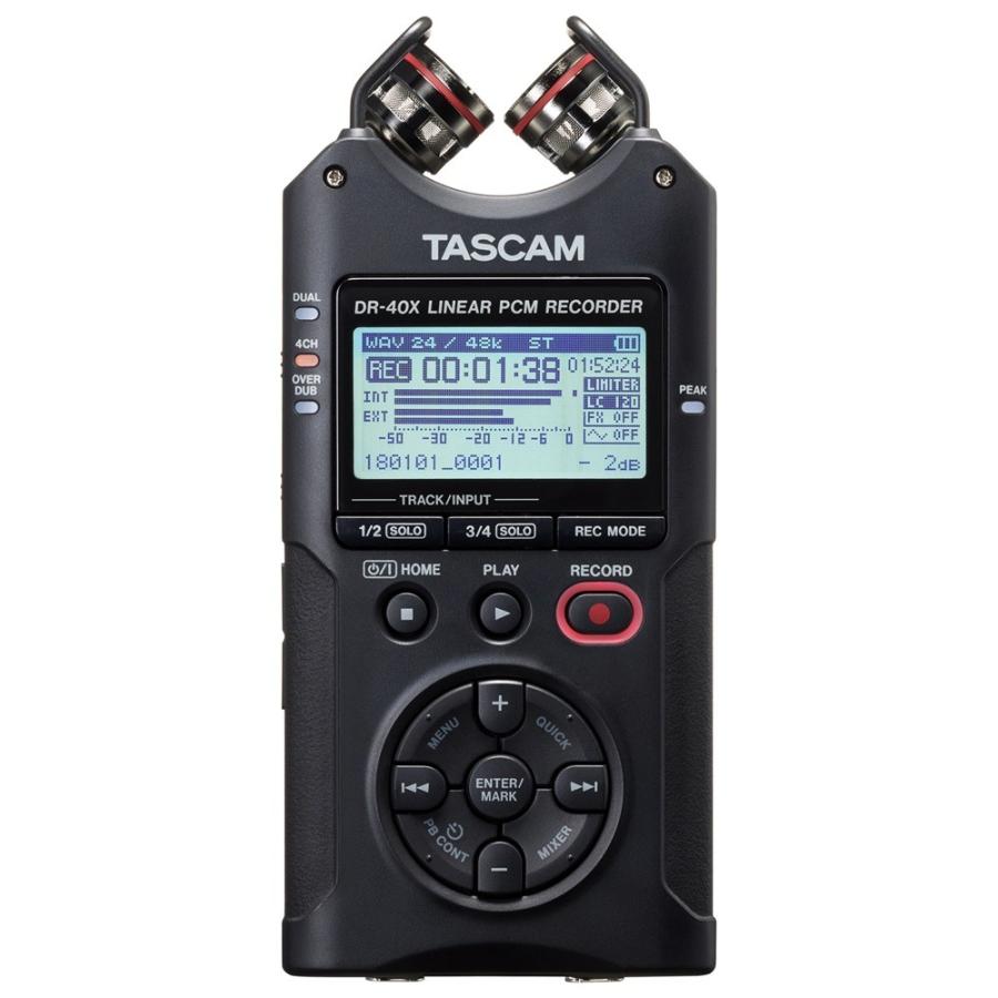 人気のファッションブランド！人気のファッションブランド！TASCAM DR-40X 4トラック デジタルオーディオレコーダー  USBオーディオインターフェース レコーディング、PA機材