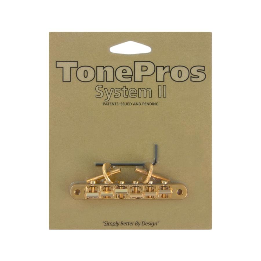 トーンプロズ ギター ブリッジ AVR2-G TonePros Replacement ABR-1 Tuneomatic ゴールド ギター用ブリッジ TonePros