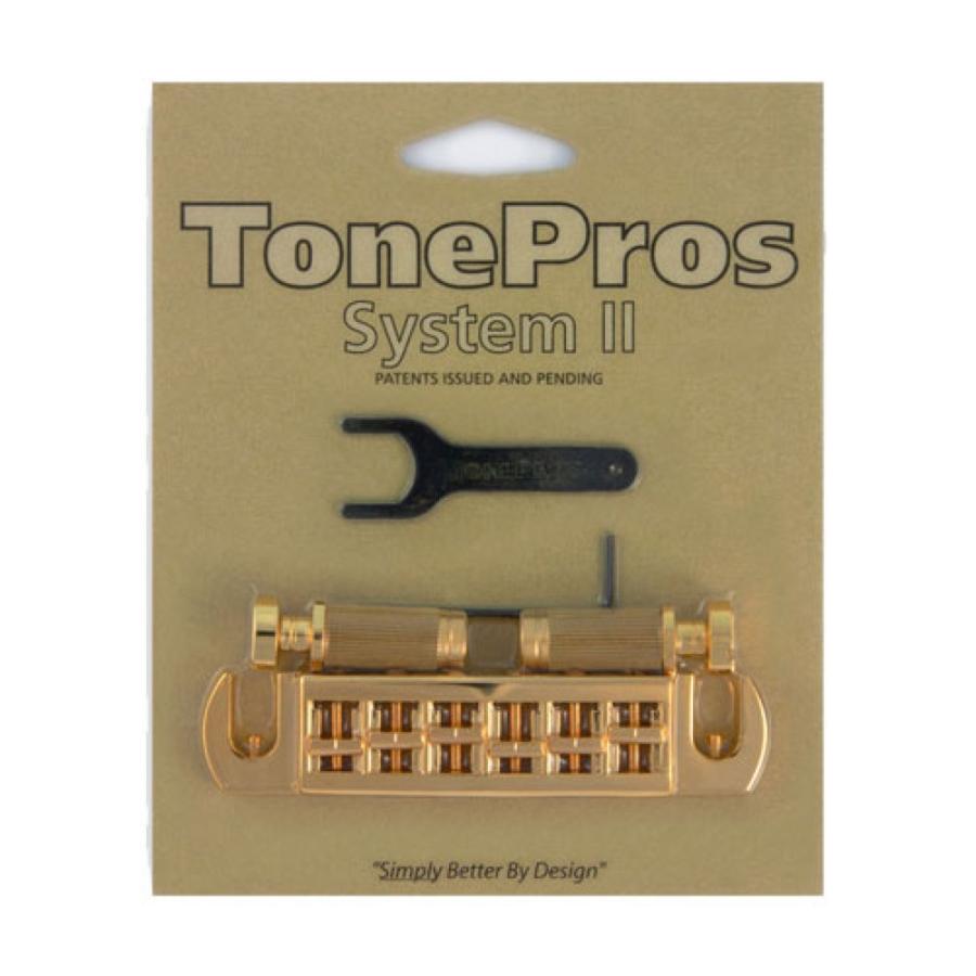 トーンプロズ ギター ブリッジ AVT2G-G Wraparound Bridge ゴールド ギター用ブリッジ TonePros