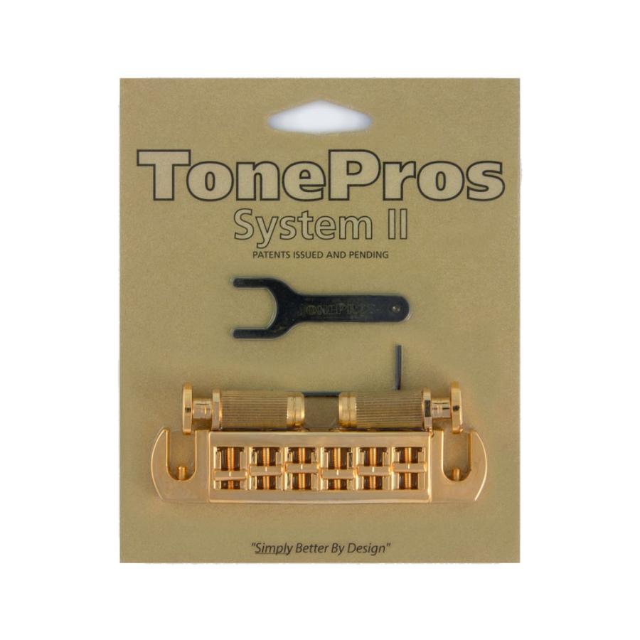 トーンプロズ ギター ブリッジ AVT2P-G Wraparound Bridge ゴールド ギター用ブリッジ TonePros