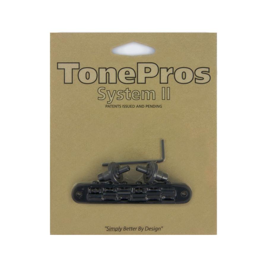トーンプロズ ギター ブリッジ TP6-B Standard Tuneomatic Bridge ブラック ギター用ブリッジ TonePros