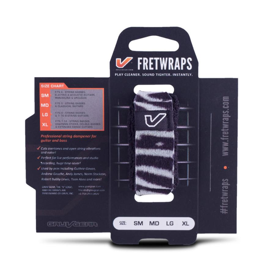 Gruv Gear FW-1PK-ZEB-SM FretWraps Wild Zebra スモール 4弦ベース用 激安通販ショッピング 1-Pack 6弦エレキギター フレットラップ Prints 卓抜