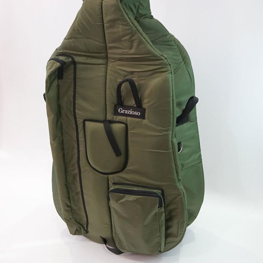 Grazioso CBA-1 Bass Bag モスグリーン コントラバス専用バッグ 国内4/4サイズ｜chuya-online｜02