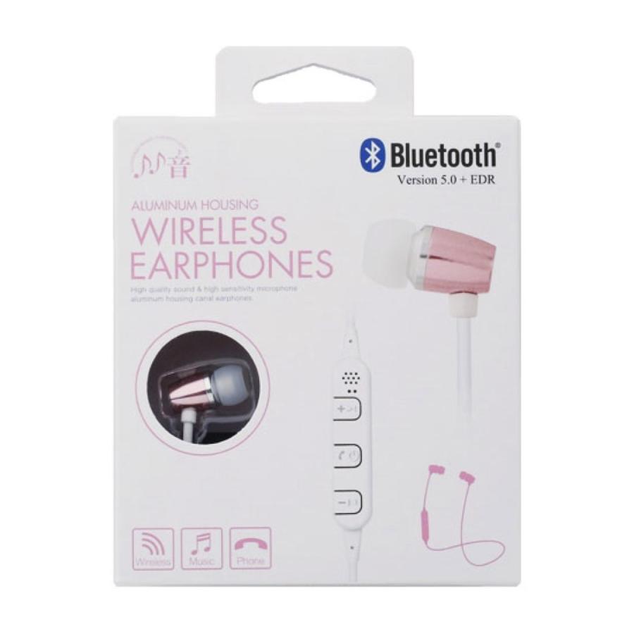 たのしいかいしゃ Bluetoothワイヤレスイヤホン アルミカナル シェルピンク TA-BT1 SPK｜chuya-online｜02