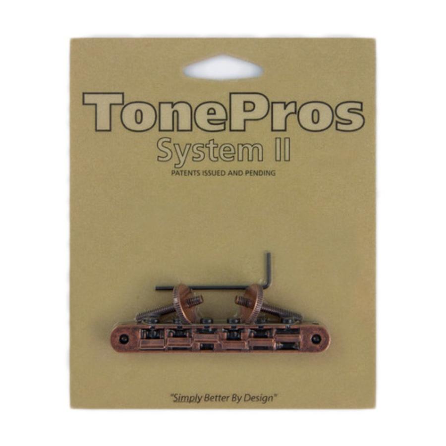 トーンプロズ ギター ブリッジ AVR2-AB Replacement ABR-1 Tuneomatic アンティークブロンズ ギター用ブリッジ TonePros