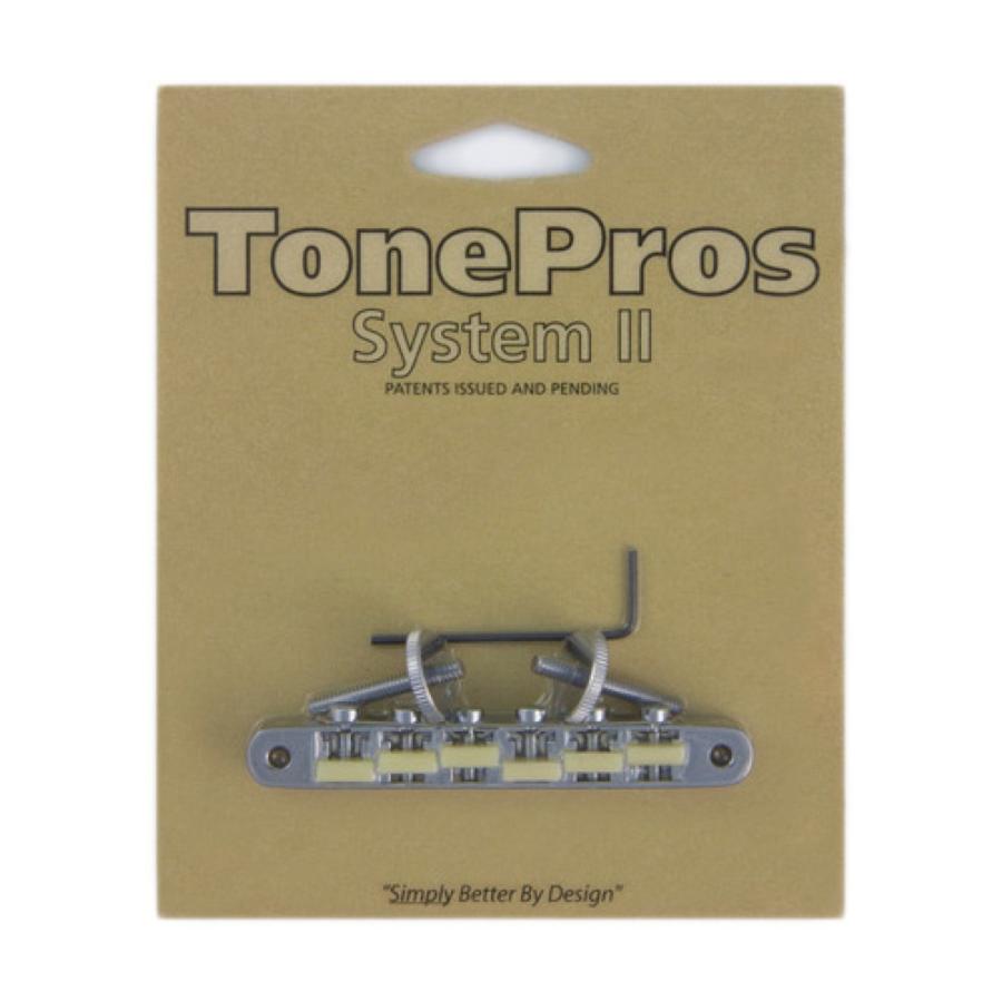 トーンプロズ ギター ブリッジ AVR2G-C Replacement ABR-1 Tuneomatic with G Formula saddles クローム ギター用ブリッジ TonePros