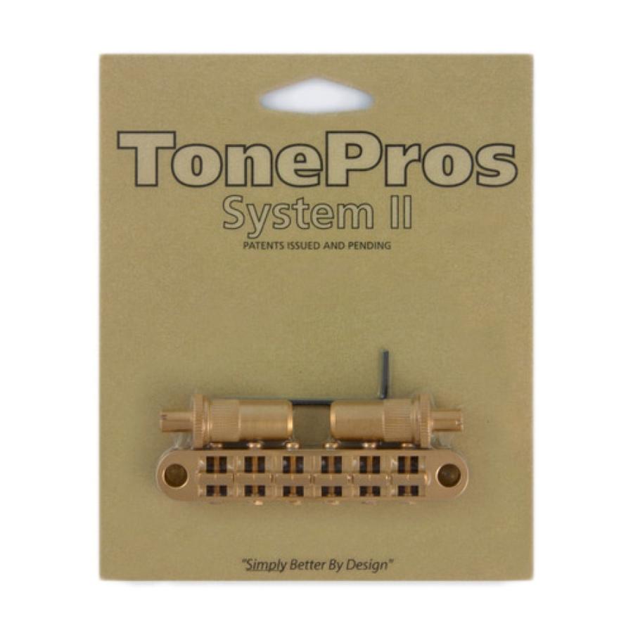 トーンプロズ ギター ブリッジ T3BT-SG Metric Tuneomatic サテンゴールド ギター用ブリッジ TonePros