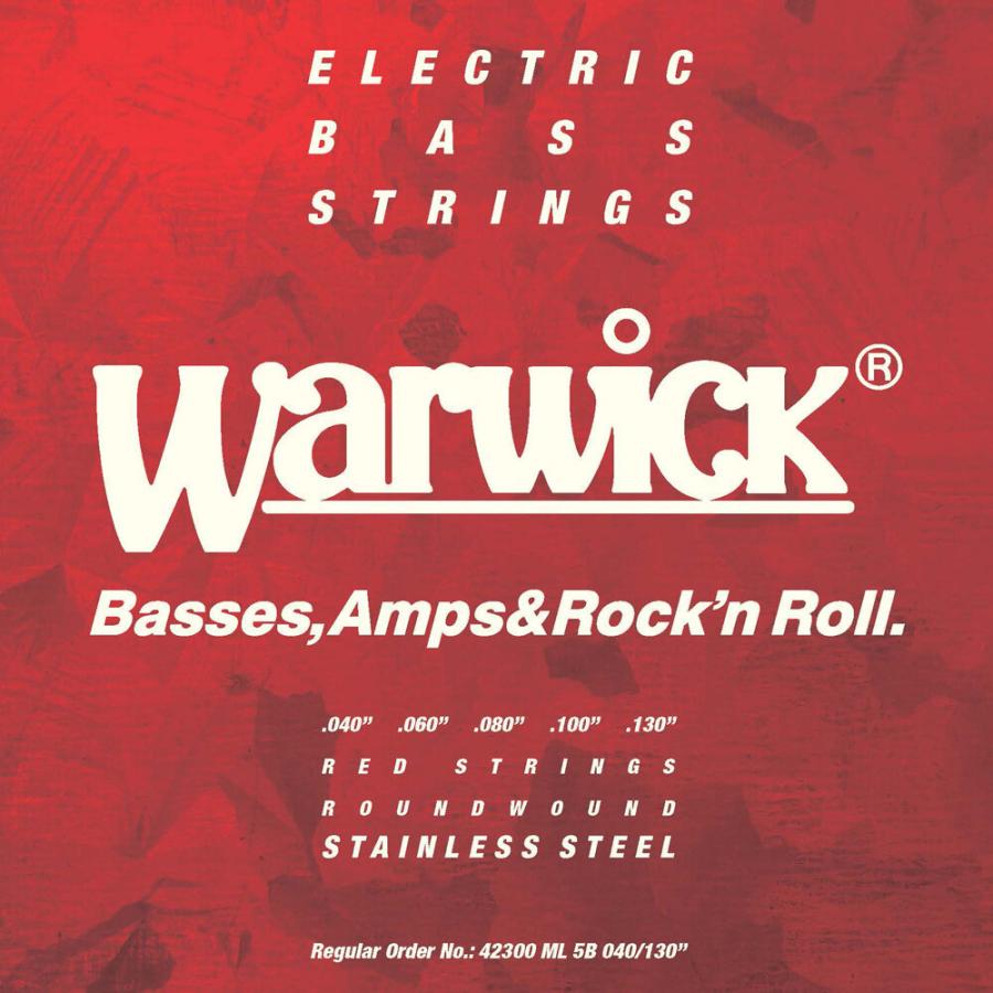 ワーウィック WARWICK 42300 ML 5B 040/130 RED stainless steel 5-string Set 5弦ベース弦｜chuya-online