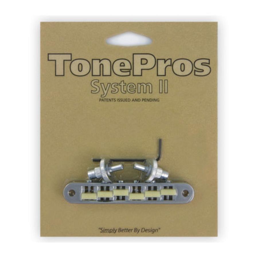 トーンプロズ ギター ブリッジ TP6G-C Standard Tuneomatic small posts, notched \\“G Formula\\” saddles クローム TonePros