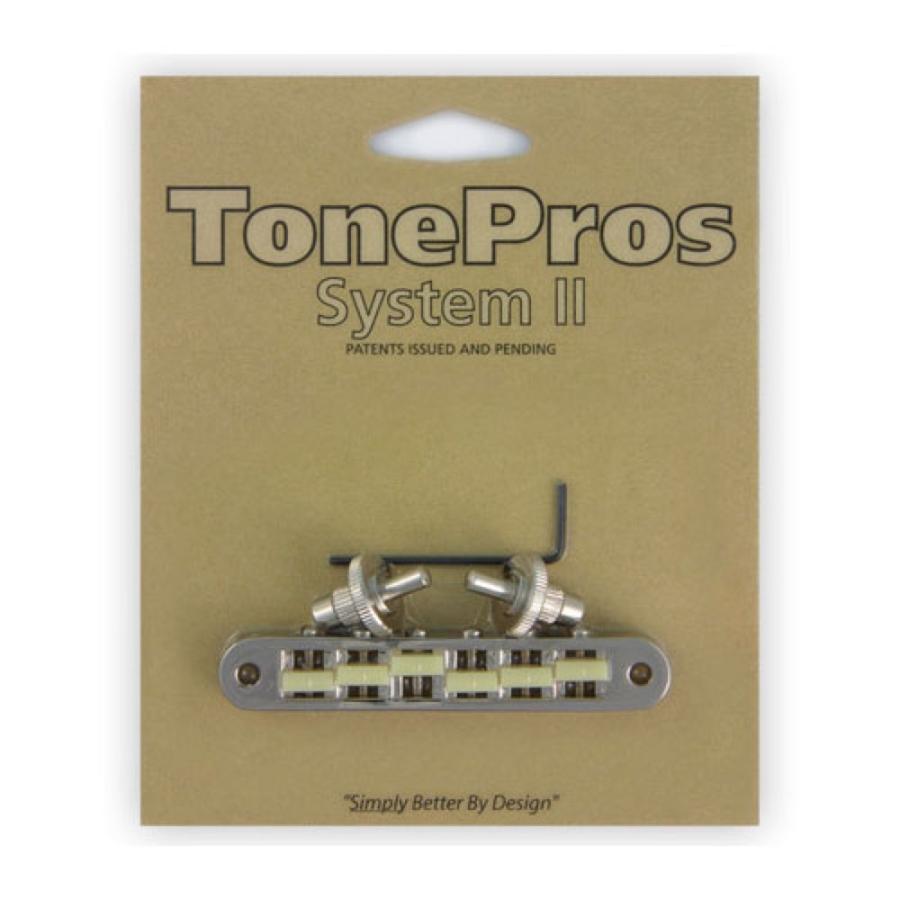 トーンプロズ ギター ブリッジ TP6G-N Standard Tuneomatic small posts, notched \\“G Formula\\” saddles ニッケル TonePros