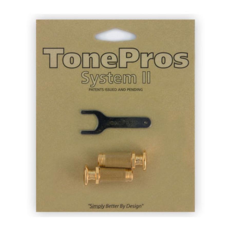 トーンプロズ ギター ブリッジ ロッキングスタッド アンカー SPRS2-G Standard Locking Studs for PRS ゴールド TonePros