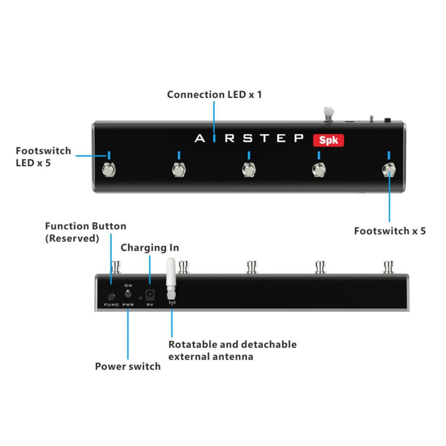 XSONIC AIRSTEP Spk Edition Bluetooth接続 フットコントローラー