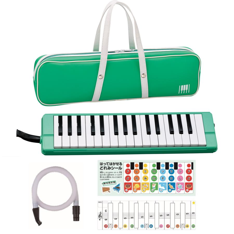 鍵盤ハーモニカ おん な ゼンオン 鍵盤ハーモニカ 全音 C-32Gs GREEN グリーン アルト ソフト