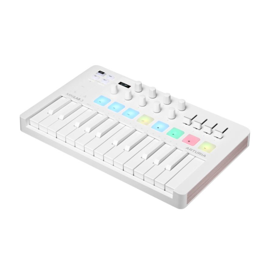 USB MIDIキーボード 25鍵 ARTURIA MiniLab 3 Alpine White パッド コントローラー 【Analog Lab Intro他バンドルソフト付き】｜chuya-online｜04