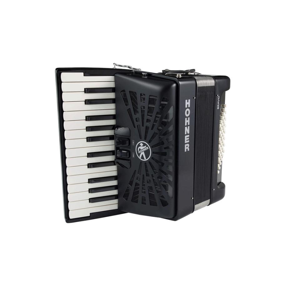 HOHNER ホーナー BRAVO II 48 Black クロマチック ピアノキー アコーディオン ブラックの画像