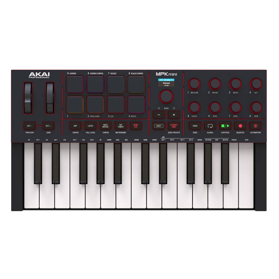 AKAI Professional アカイプロフェッショナル MPK mini IV Black 25鍵盤 USB-C MIDIキーボード コントローラー｜chuya-online チューヤオンライン