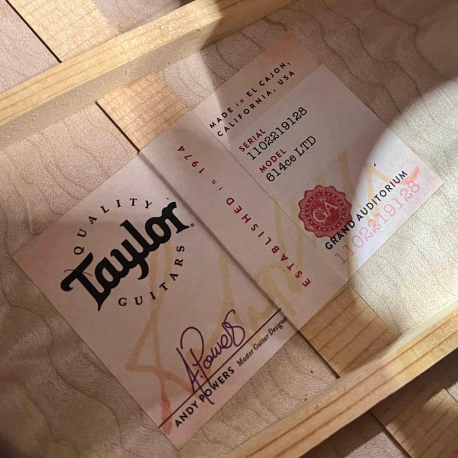 中古 アコースティックギター Taylor 614CE V-Class Quilt Maple Back \u0026 Side Limited Edition 2019年製 テイラー エレアコの画像