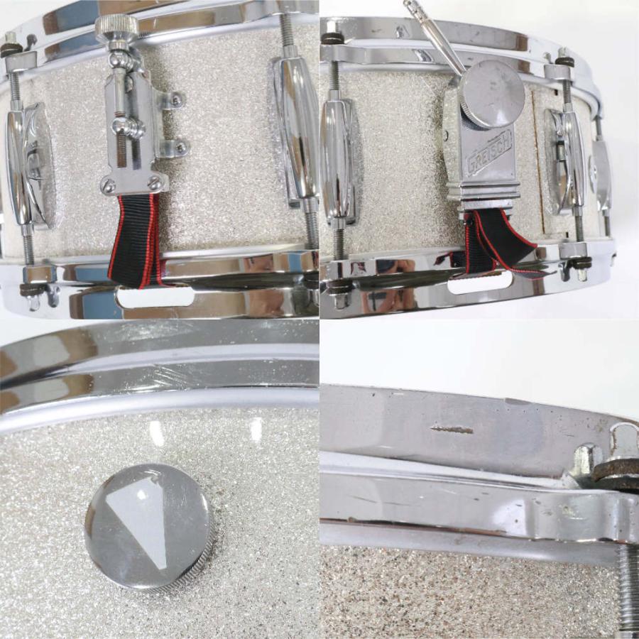 中古 スネアドラム グレッチ GRETSCH #4157 NAME BAND 14x5.5 ROUND BADGE 1960s ビンテージスネア_4