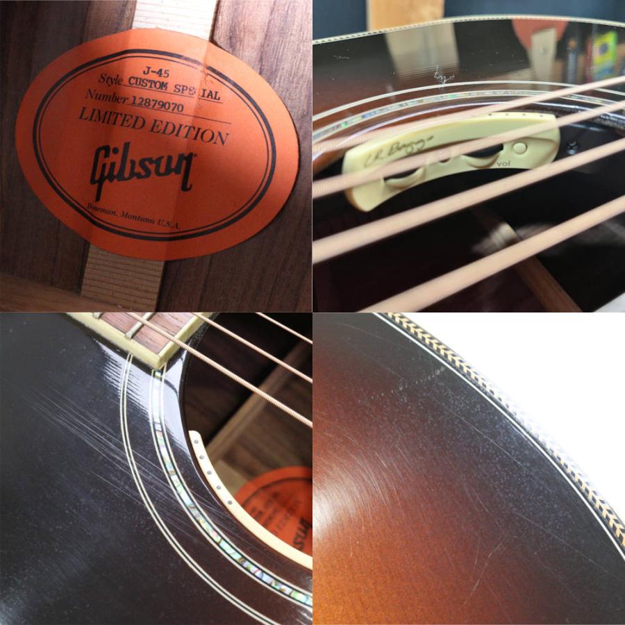 中古 アコースティックギター Gibson Custom Shop J-45 Custom Limited Edition Flower Inlay Vintage Sunburst 2019年製の画像